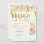 Brunch und Sprudel Hochzeitsdusche Einladung (Vorderseite)