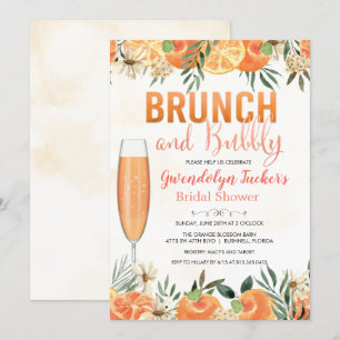 Brunch und Sprudel Hochzeitsdusche Einladung