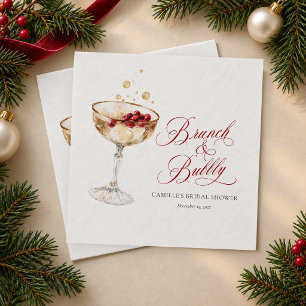 Brunch und Sprudel Hochzeitseinladung im Winter Serviette