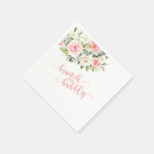Brunch und Sprudel Serviette - Rosa (Ecke)