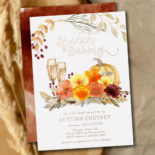 Brunch und Sprudeliger Herbst-Brautjunggesellinnen Folieneinladung