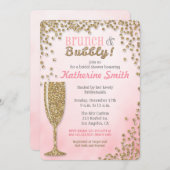 Brunch und sprudelnde Brautparty-Glitzer-Einladung Einladung (Vorne/Hinten)