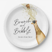 Brunch und sprudelnde Brautparty-Papierplatten Pappteller (Vorderseite)