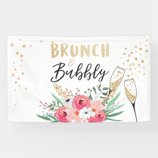 Brunch und sprudelnde Brautpartyfahne Champagne Banner (Horizontal)