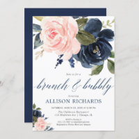 Brunch und sprudelnde erröten Rosa und Marineblau