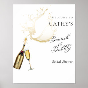 Brunch und sprudelnde Hochzeitsdusche Champagner B Poster