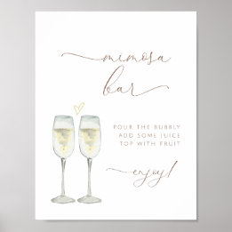 Brunch und sprudelnde Mimosa-Bar-Beschilderung Poster
