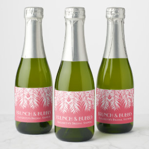 Brunch und Sprudelrosa Mini-Sekt-Etikett Schaumweinetikett
