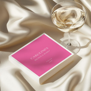 Brunch und Sprudelwein Rosa Brautparty individuell Serviette