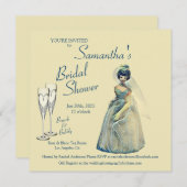 Brunch und Vintage Brautdusche Einladung (Vorne/Hinten)