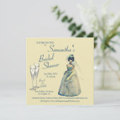 Brunch und Vintage Brautdusche Einladung (Stehend Vorderseite)