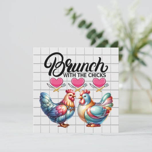 Brunch usw. Einladung (Stehend Vorderseite)