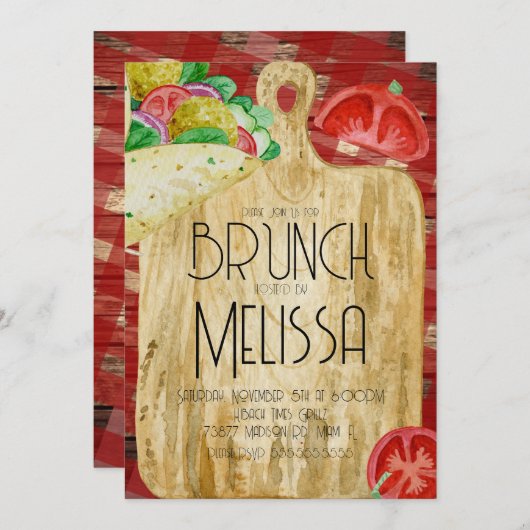 Brunch-Veranstaltung im Internet Einladung (Vorne/Hinten)