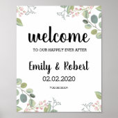 Brunch von Blattblättern mit Wasserfarbe Poster (Vorne)