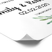 Brunch von Blattblättern mit Wasserfarbe Poster (Ecke)