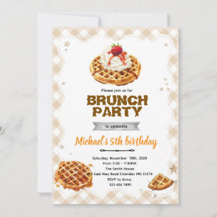Brunch-Waffeln-Geburtstags-Einladung Einladung