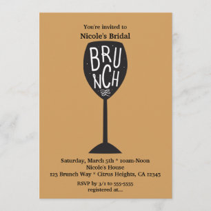 BRUNCH Weinglas JEDE FARBE & EVENT Moderne Trendy Einladung