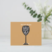 BRUNCH Weinglas JEDE FARBE & EVENT Trendy Chic Postkarte (Stehend Vorderseite)