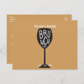 BRUNCH Weinglas JEDE FARBE & EVENT Trendy Chic Postkarte (Vorne/Hinten)