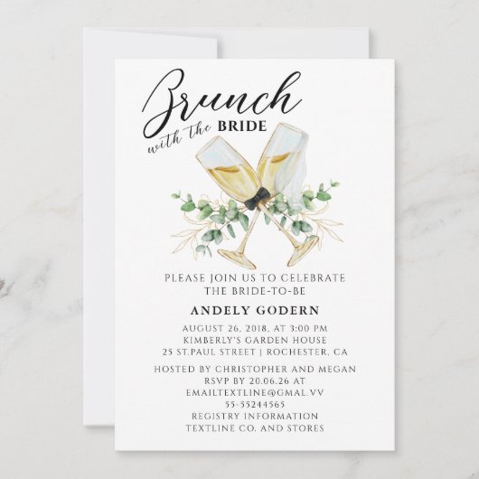 Brunch With the Bride Invitation Einladung (Vorderseite)