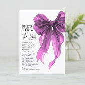 Brunch With The Bride She's Tying The Knot Bow Einladung (Stehend Vorderseite)
