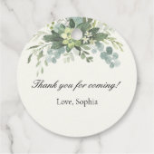 Brunch y Bubbly Glass of Champange Bridal Shower Geschenkanhänger (Rückseite)