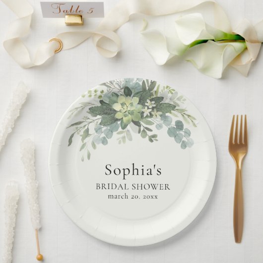 Brunch y Bubbly Glass of Champange Bridal Shower Pappteller (Hochzeit)