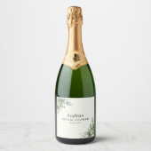 Brunch y Bubbly Glass of Champange Bridal Shower Schaumweinetikett (Vorderseite)