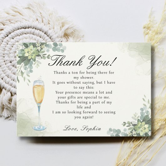 Brunch y Bubbly Glass of Champange Dankeskarte