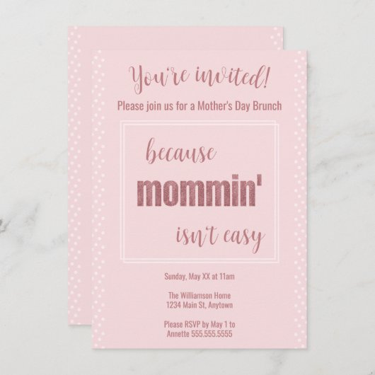 Brunch zum Muttertag Einladung (Vorne/Hinten)