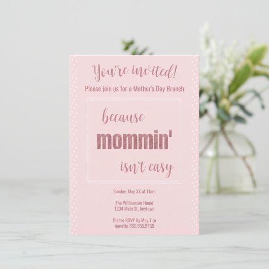 Brunch zum Muttertag Einladung (Stehend Vorderseite)