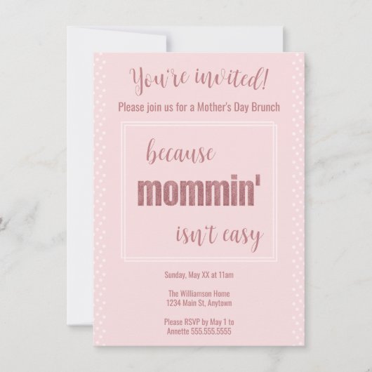 Brunch zum Muttertag Einladung (Vorderseite)