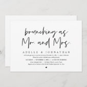 Brunching als Mr. und Mrs., Post Wedding Brunch Einladung (Vorne/Hinten)