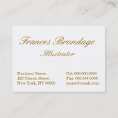 Brundage: Priscilla Visitenkarte (Rückseite)