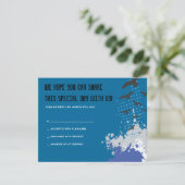 BRUNDGE BAUM MIT BIRDS Bar Bat Mitzvah Reply Card RSVP Karte (Stehend Vorderseite)