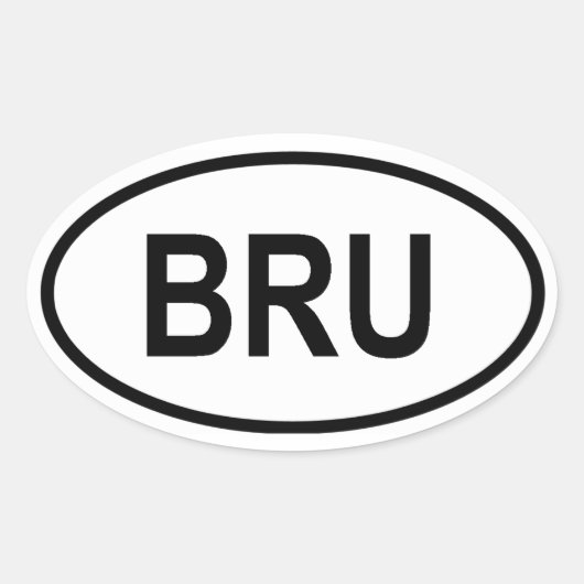 Brunei ‚BRU‘ Ovaler Aufkleber (Vorderseite)