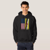 Brunei Bruneian American Flags Proud USA Brunei Hoodie (Vorne ganz)