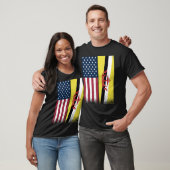 Brunei Bruneian American Flags Proud USA Brunei T-Shirt (Unisex)