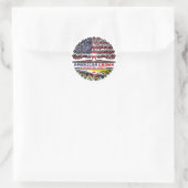 Brunei Bruneian American USA Tree Roots Flag Runder Aufkleber (Tasche)