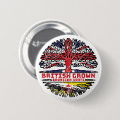 Brunei Bruneian British UK Tree Roots Flag Button (Vorne & Hinten)