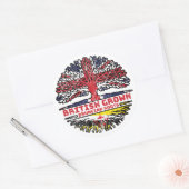 Brunei Bruneian British UK Tree Roots Flag Runder Aufkleber (Umschlag)