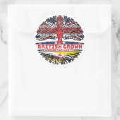 Brunei Bruneian British UK Tree Roots Flag Runder Aufkleber (Tasche)