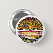 Brunei Bruneian Spanish Spain Tree Roots Flag Button (Vorne & Hinten)