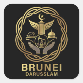 Brunei Darusslam Southeast Asia Quadratischer Aufkleber
