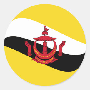 Brunei Fischaugen-Flaggenaufkleber Runder Aufkleber