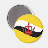 Brunei Fisheye Flag Magnet (Vorderseite/Rückseite)