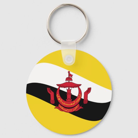 Brunei Fisheye Flag Schlüsselanhänger (Vorderseite)