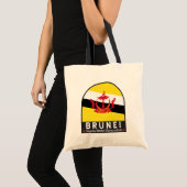 Brunei Flag Emblem gestört Vintag Tragetasche (Vorderseite (Produkt))