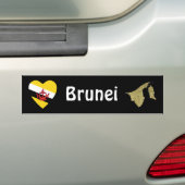 Brunei Flag Herz + Karte Autoaufkleber (Auf Auto)