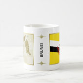 Brunei Flag + Karte Tasse (Mittel)